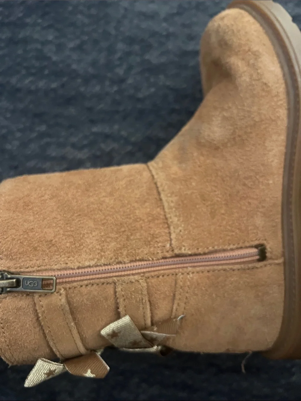 UGG kids Tillie Tan Suede zip-Up Winter Boots size 2